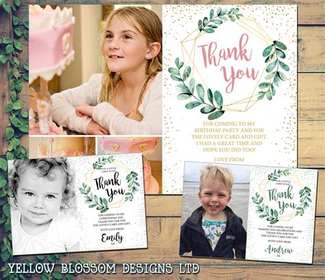 Birthday Thank You Cards Yellowblossomdesignsltd