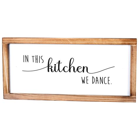 In This Kitchen We Dance Sign Rustic Kitchen Sign Modern Etsy