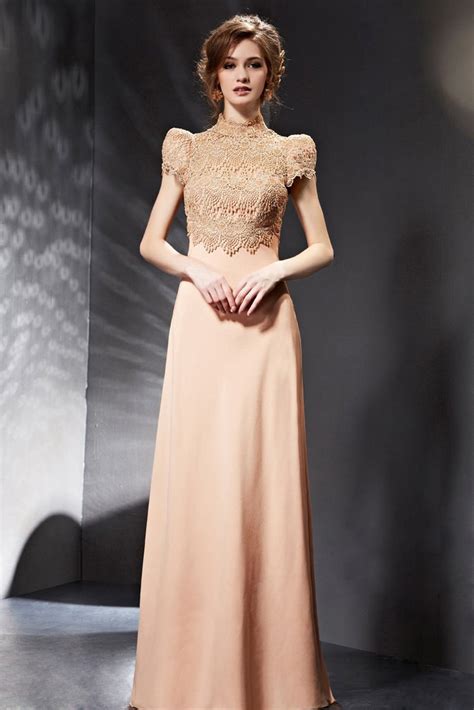 Modest Vintage Lace Formal Evening Prom Dress Victorian Style Jojo Shop