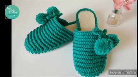 Pantuflas Con Suela Tejidas A Crochet Youtube