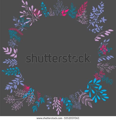 Frameborder Created Floral Hand Drawn Vector Stock Vector Royalty Free