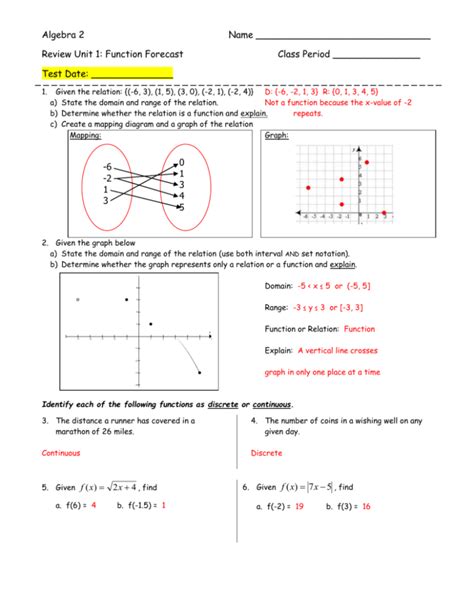 Function Or Relation Worksheet - Printable Word Searches