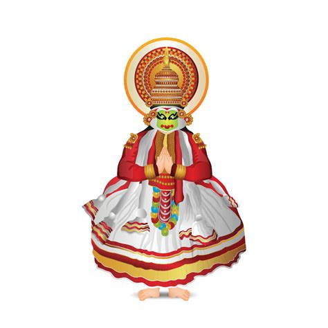 Kathakali Dancer Performing Vector Illustration 23864294 Vector Art At Vecteezy