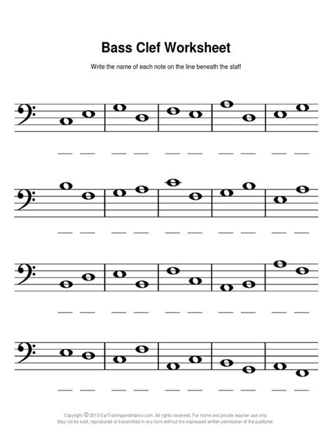 Bass Clef Notes interactive worksheet | Live Worksheets - Worksheets Library