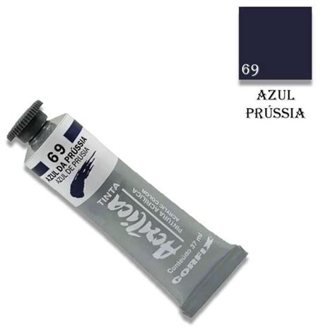 Tinta Acrílica 37ml 069 Azul da Prussia Corfix Tinta Acrílica