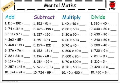 Grade 6 Subtraction Worksheets Free Worksheets Printables Worksheets Library