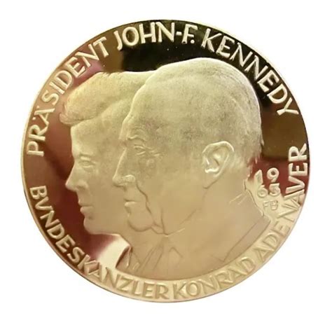 Kleine Goldmedaille Pr Sident John F Kennedy Bundeskanzler Konrad