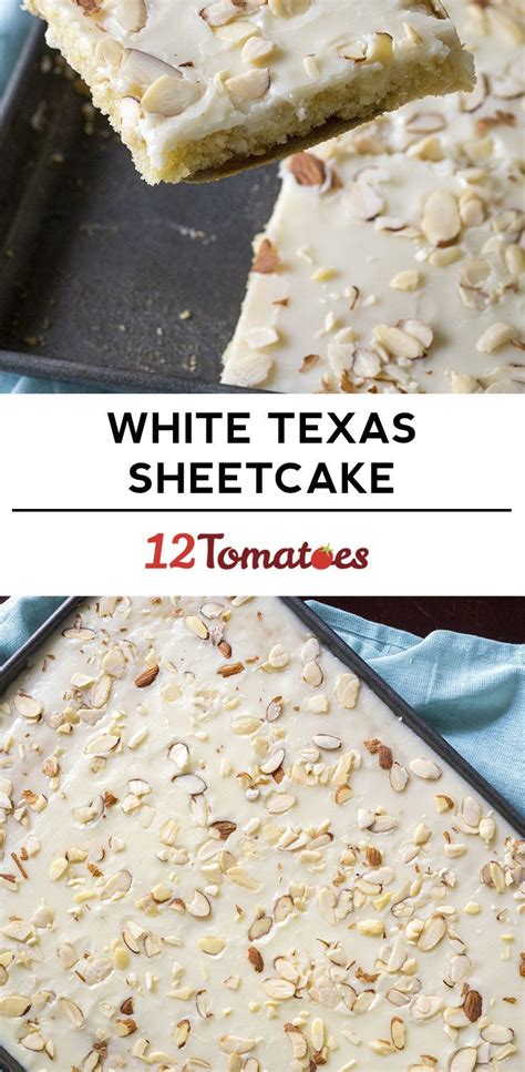 White Texas Almond Sheet Cake Recipe Cake Recipes Almond Cakes