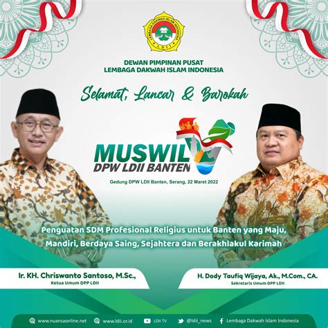 Di Serang Besok Ldii Banten Selenggarakan Muswil V Ldii Sampit