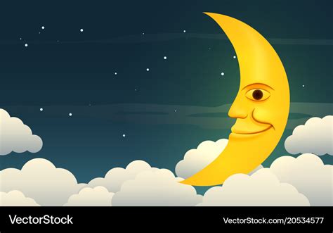 Smiling Moon Royalty Free Vector Image Vectorstock