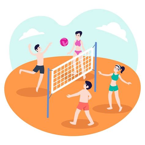 Premium Vector Illustration Of A Group Of Teenagers Playing