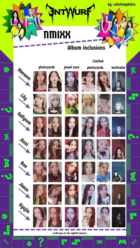 Pop Photos Jewel Case Photocard Checklist Lily Album Templates