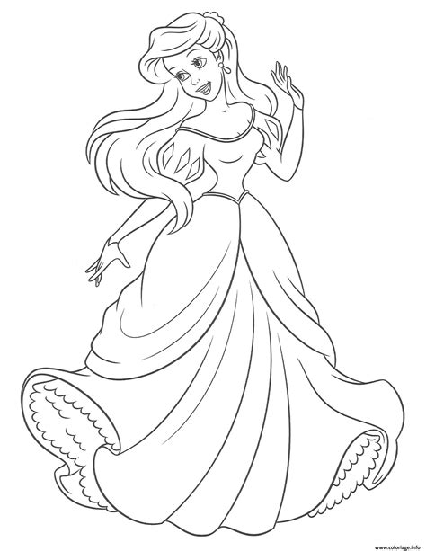 Coloriage princesse la petite sirene - JeColorie.com