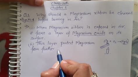 Q 1 Why Should Magnesium Ribbon Be Cleaned Before Burning In Air Chap 1 Class 10th Science