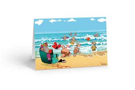 Beach Theme Christmas Card 18 Cards & Envelopes 30044a - Etsy