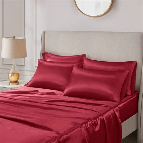 12 Colors 6 Pc Satin Smooth Silky Sheet Set Luxury Texture Full Queen