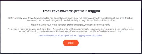 Why is Brave Rewards profile flagged? - Brave Community