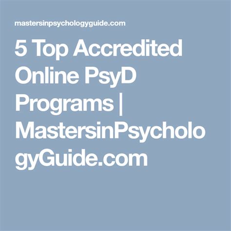 5 Top Accredited Online Psyd Programs