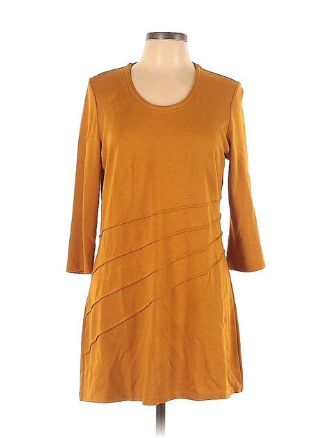 North Style Solid Yellow Orange Casual Dress Size L 76 Off Thredup