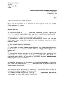 Exemple Gratuit De Lettre R Clamation Et Demande Remboursement Partiel