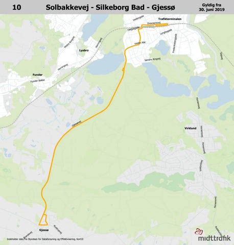 Rutekort Silkeborg Solbakkevej Silkeborg Bad Gjess Gyldig