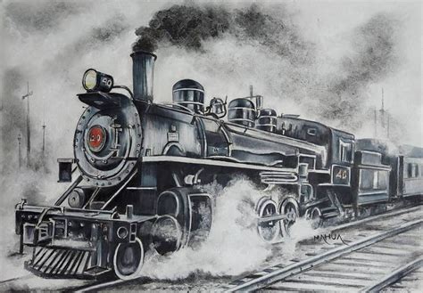 Steam Engine 5 Drawing By Mahua Pal Saatchi Art