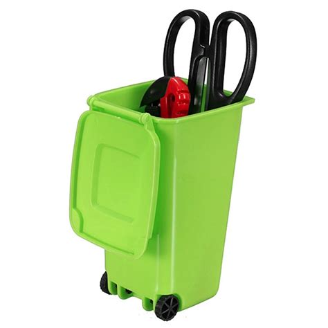 Mini Wheelie Bin Novelty Desk Tidy Desktop Stationery Organizer Pen Pot