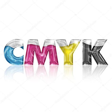 Letras Transparentes Cmyk Aislado Sobre Fondo Blanco Foto De Stock