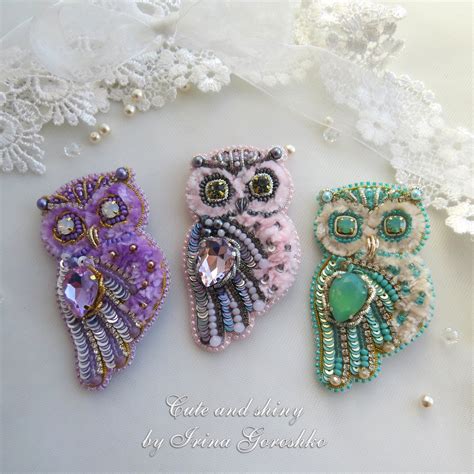 Bird Brooch Owl Brooch Beaded Brooch Seed Bead Brooch Etsy