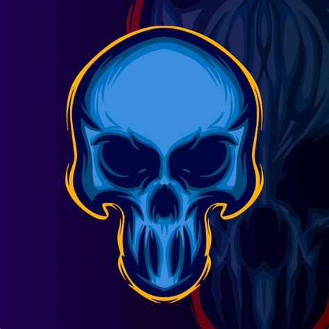 Premium Vector Skull Head Illustration Mascot Logo Darkness