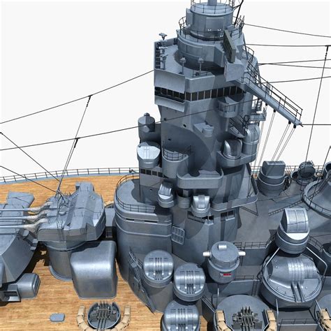 Japanese Battleship Musashi 1944 3d Model 199 Fbx Max Free3d