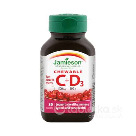 Jamieson Vitamín C a D Cherry 500mg 30 tbl etabletka