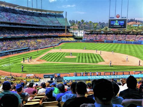 Dodger Stadium Los Angeles Baseball Ballpark Stadium Painting By