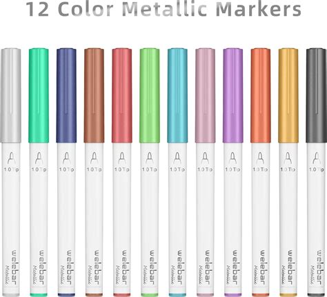 Buy Welebar 12 Pack Metallic Pen Set 1 0 Tip Medium Point Pen For Cricut Maker 3 Maker Explore