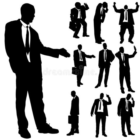 Vector Silhouette Of Business People Stock Vector Illustration Of