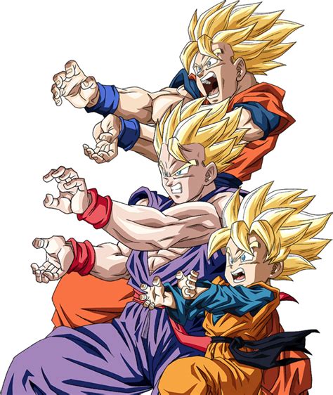 Goku - Gohan - Goten render [Dokkan Battle] by Maxiuchiha22 on DeviantArt