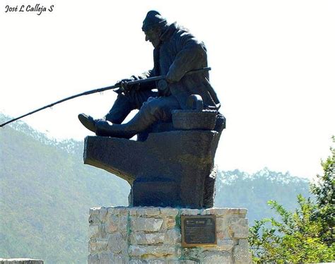 Monumento Al Pescador Con Ca A Pech N Cantabria Monumento Canas