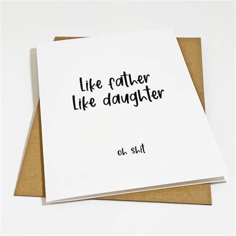 Father And Daughter Card Funny Fathers Day Card Sarcastic Etsy