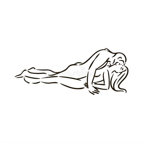 Vector Hand Drawn Kama Sutra Sex Pose Man And Woman In Love