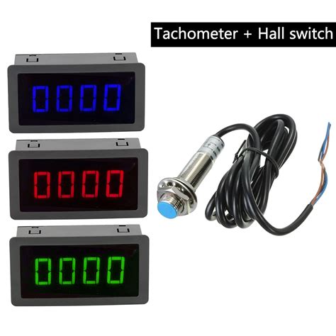 4 Digital LED Tachometer RPM Speed Meter Measuring Range 10 9999RPM