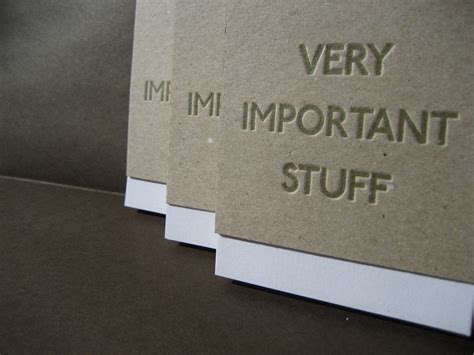 Very Important Stuff Letterpressed Blank Journal