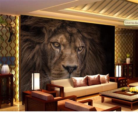 Fierce Lion Head 3d 5d 8d Wall Murals Custom Wallpaper