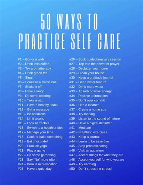 Ways To Practice Self Care Free Printable Checklist