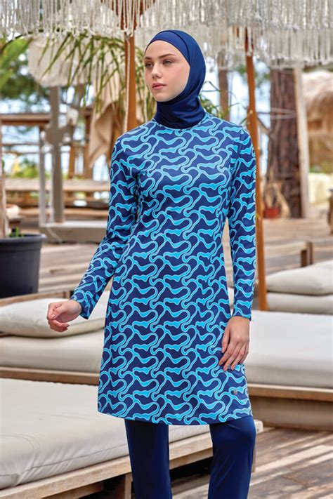 Lycra Fully Covered Hijab Swimsuit Massima Dark Navy Blue Remsa