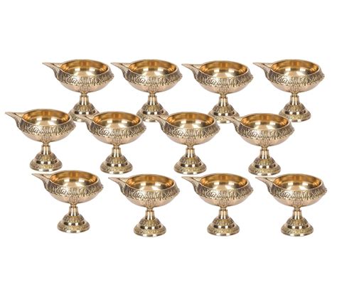 Buy DSH Brass Kuber Diya On Stand Oil Lamp For Pooja Room Arti Poojan