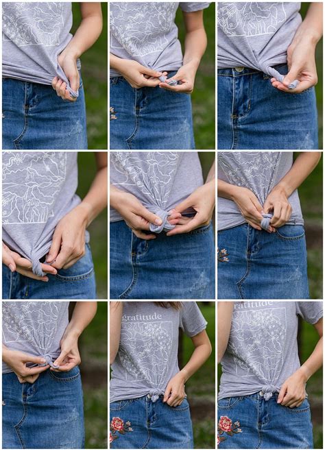 How To Tie A T Shirt Two Easy Ways In 2021 Different Ways To Tie A