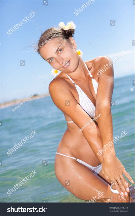 Sexy Woman Water Wearing Bikini Shutterstock