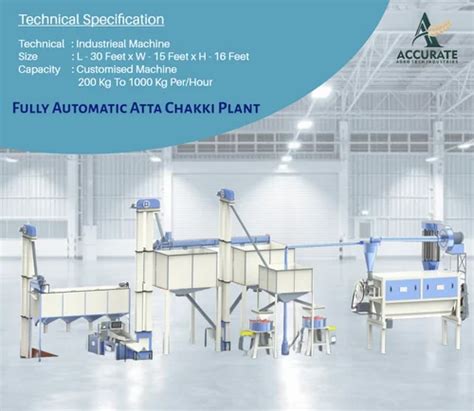 Fully Automatic Commercial Atta Chakki Plant Capacity Upto 1000 KG