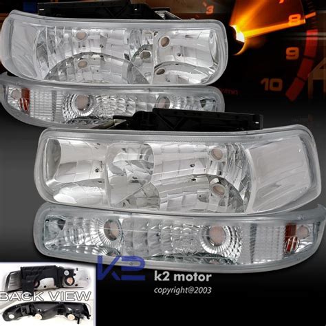 Find 99 02 Silverado Chrome Housing Crystal Headlights Parking Bumper Lamp In Walnut California