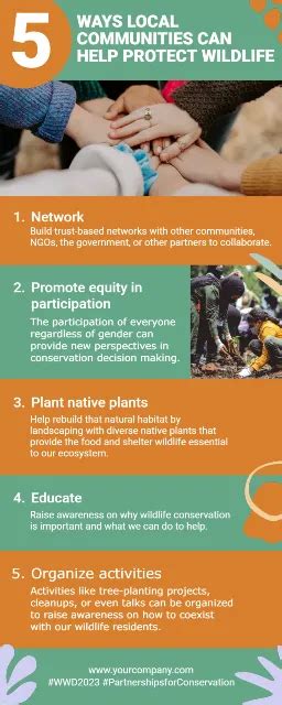 Ways Local Communities Can Help Protect Wildlife Infographic Modelos